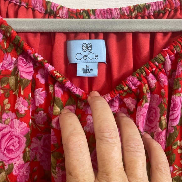 Side Knot, Puff Sleeve, Jewel Neck, Gipsy Style Blouse - Picture 3 of 5